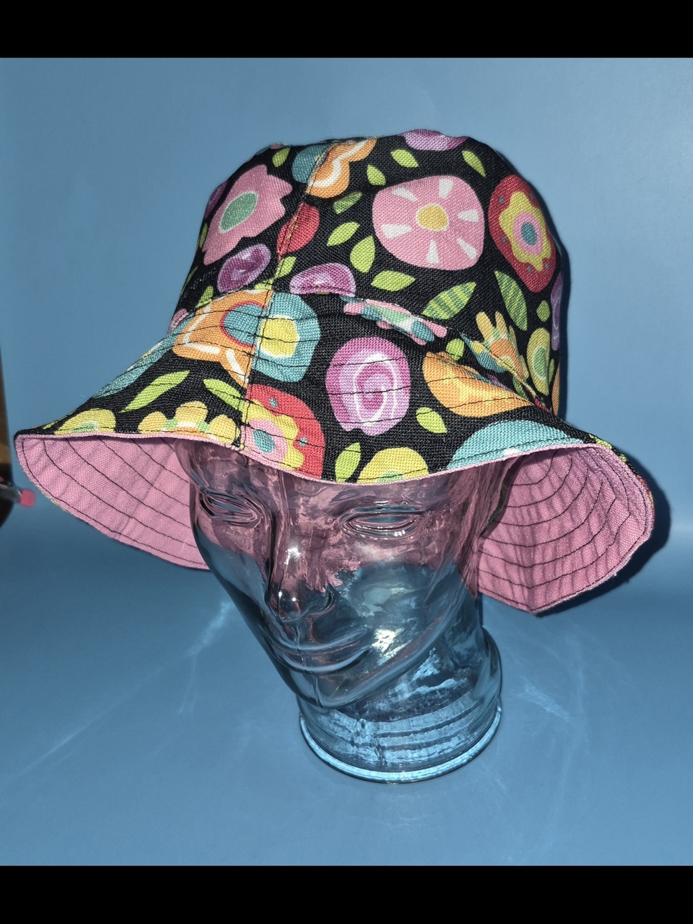 Floral Bucket Hat - Pink Lining